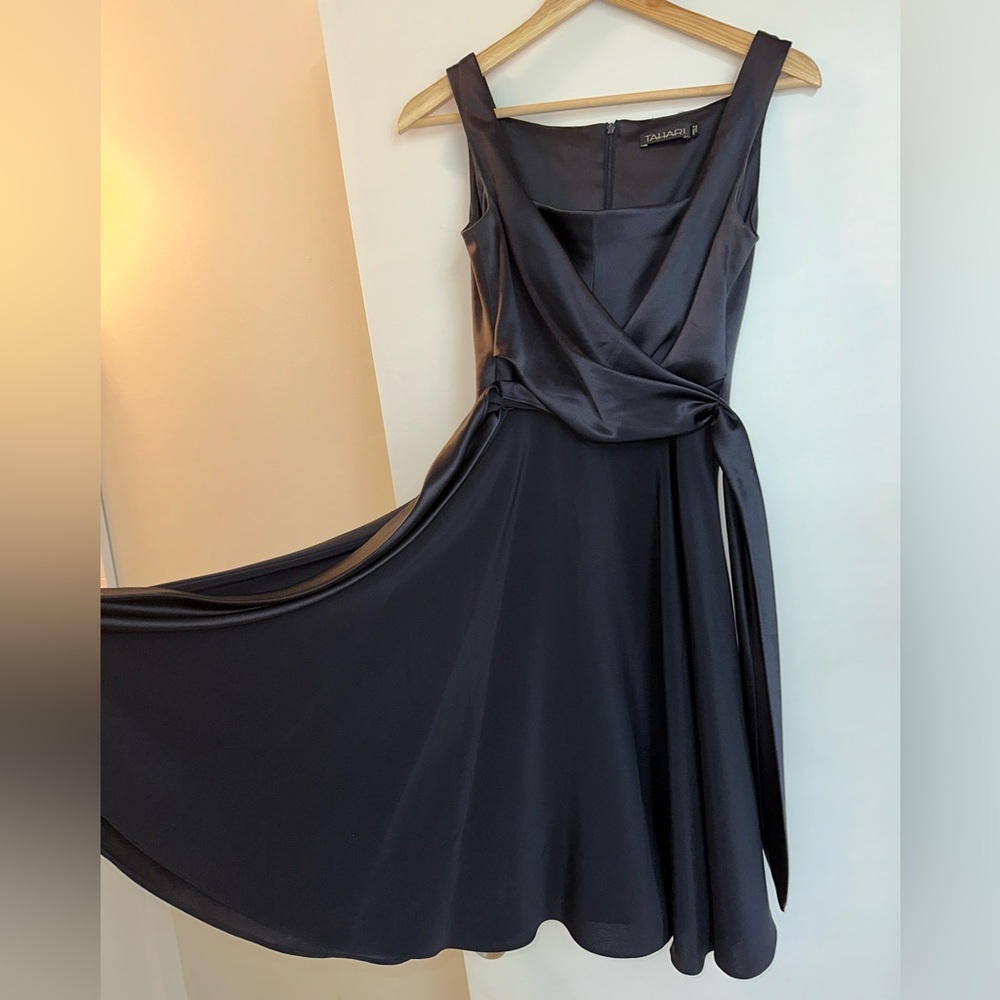 Tahari Midnight Asymmetrical Dress